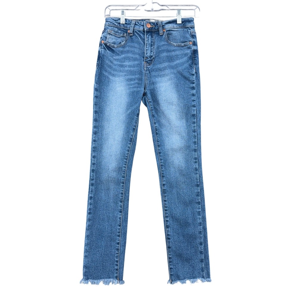 Special A High Rise Straight Leg Women Size 5 Cotton Spandex Blue Jeans